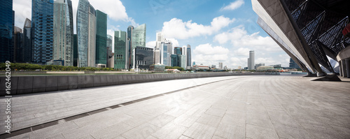 Canvas Print empty floor with modern buildings