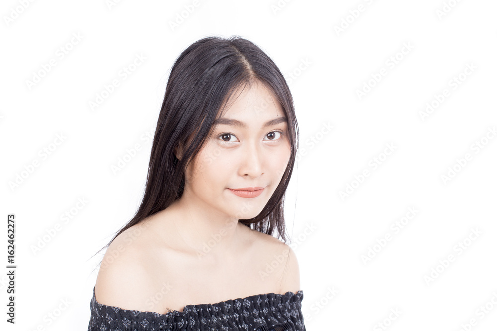 Makeup artist applies brushed at woman face. Beautiful woman face. Perfect makeup, isolated on white background, 20s year old. Makeup artist applies brushed at woman face. Beautiful woman face. Perfect makeup, isolated on white background, 20s year old.