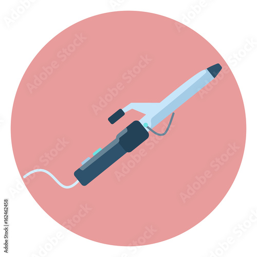 Flat vector curling iron icon, nice hairdressing equipment symbol
