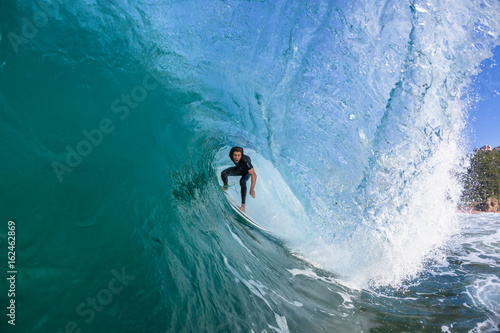 Surfing Surfer Inside Wave Water Action