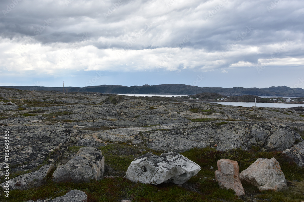 Barren northern landscape in Newfoundland, Canada