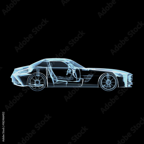 illustration of cars in x-ray style