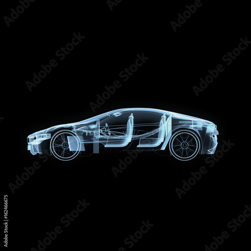 illustration of cars in x-ray style