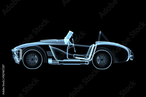 illustration of cars in x-ray style