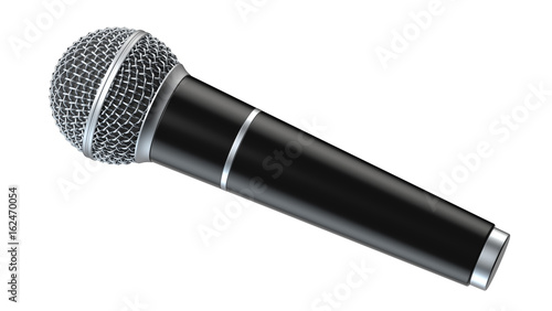 Canvastavla Microphone isolated on white background 3D render
