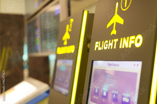 digital screen with flight information