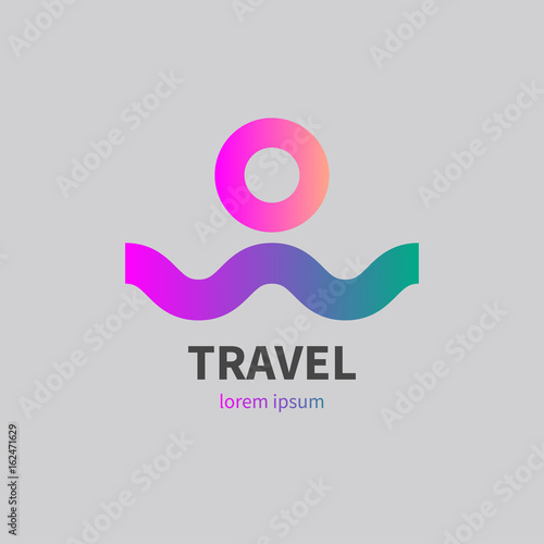 minimalistic vector logo travel