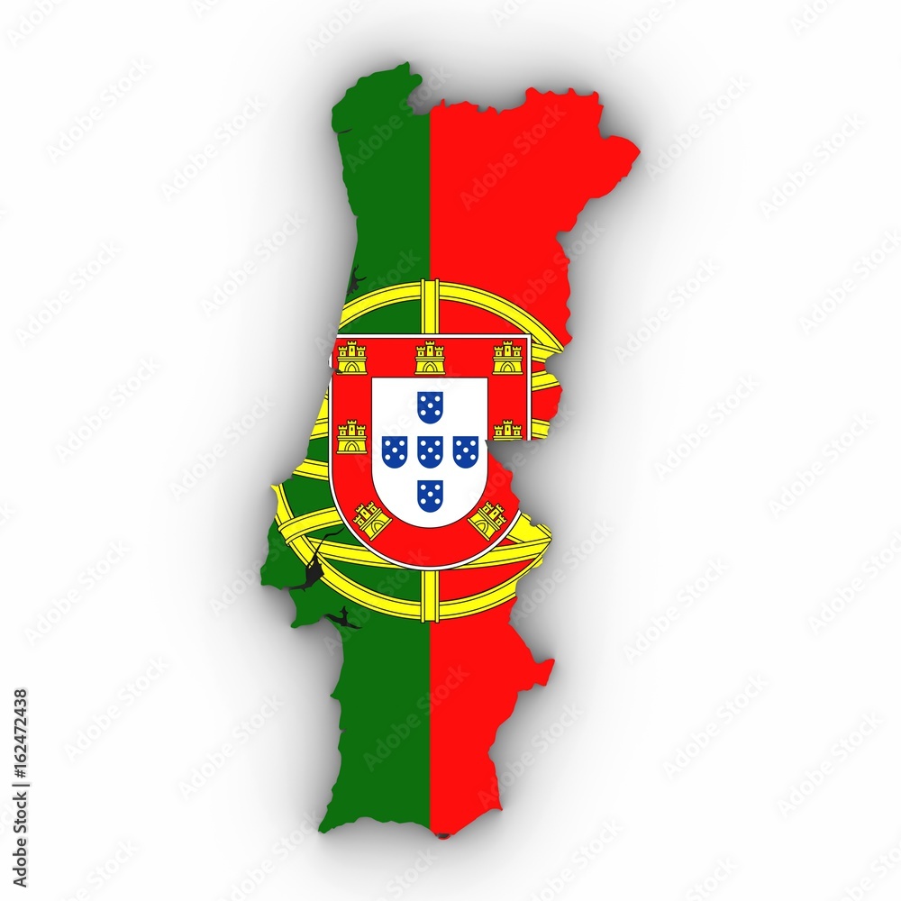 Zoom on Portugal Map and Flag. World Map. 10236063 Vector Art at