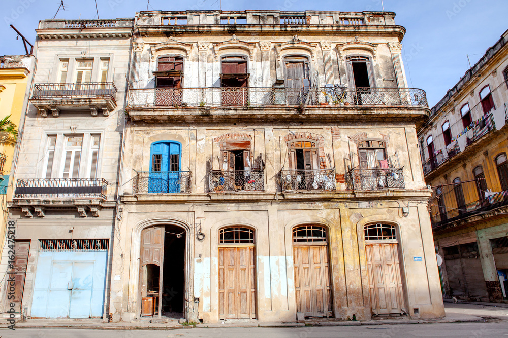 Old shabby house in Old Havana.