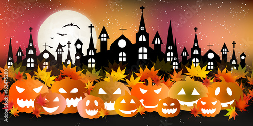 ハロウィン　かぼちゃ　秋　背景 