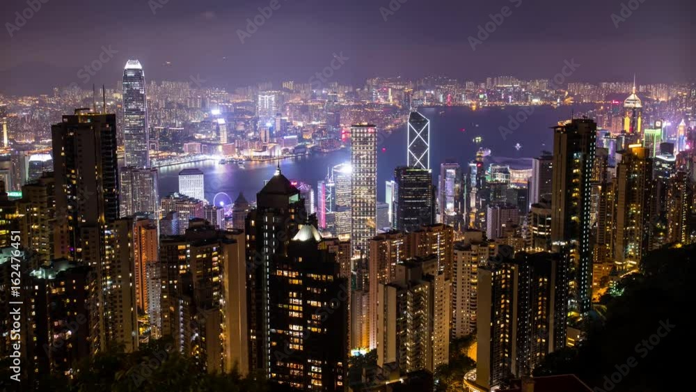 The peak, Hong Kong, 28 May 2017 -: Hong Kong downtown at night The peak, Hong Kong, 28 May 2017 -: Hong Kong downtown at night