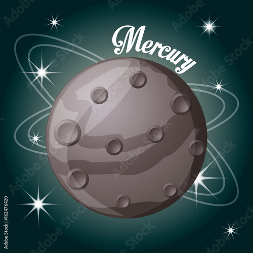 mercury planet in the solar system creation vector illustration