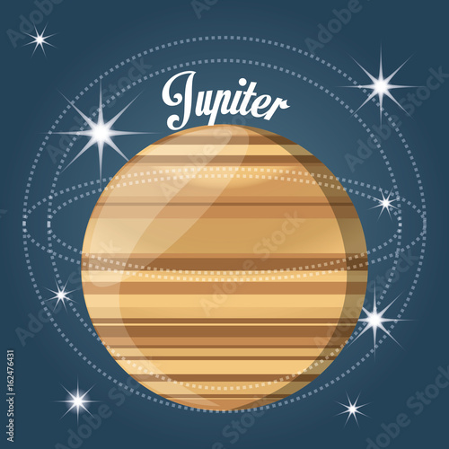 jupiter planet in the solar system creation vector illustration