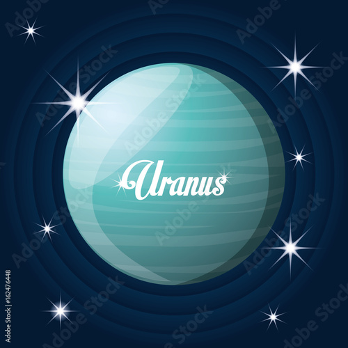 uranus planet in the solar system creation vector illustration
