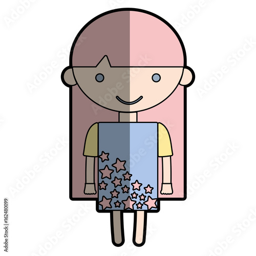 tender girl child with pijama and hairstyle