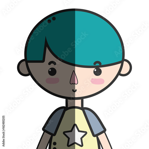 tender boy child with pijama and hairstyle