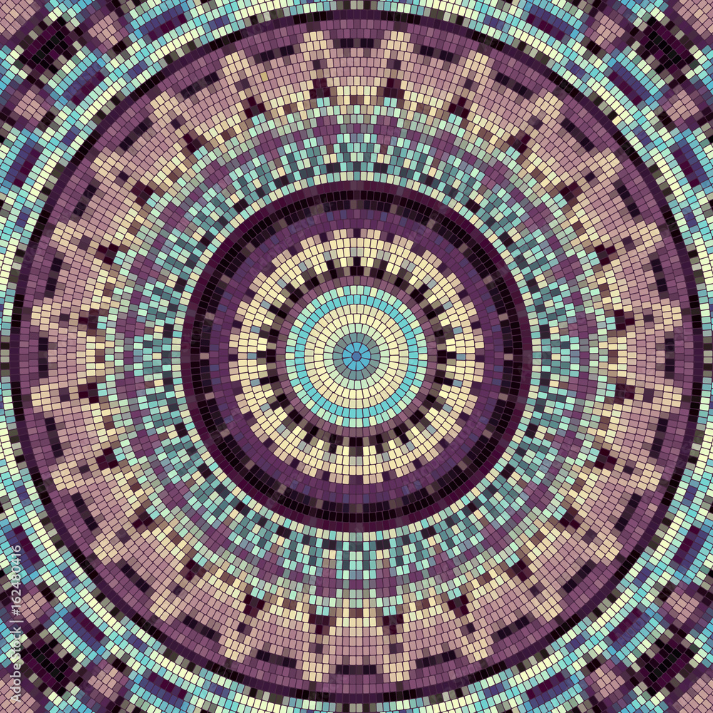 Obraz premium Seamless background pattern. Decorative round mosaic art pattern.