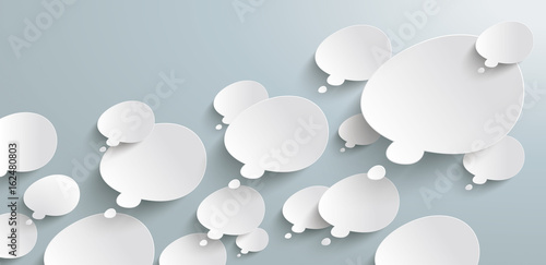 Bevel Thought Bubbles Header Infographic