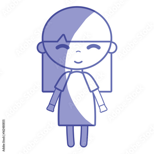 silhouette tender girl child with pijama and hairstyle