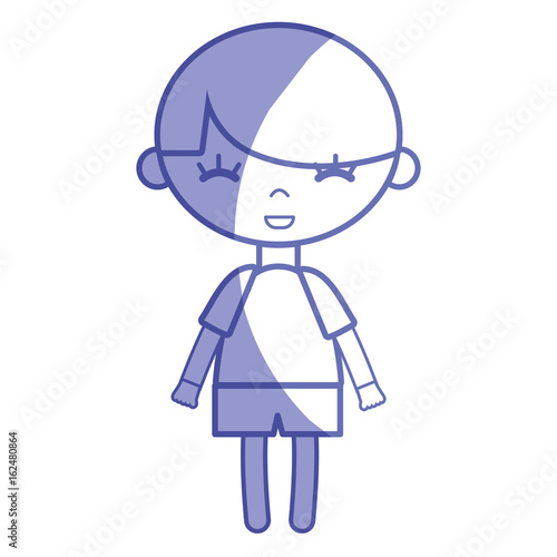 silhouette tender boy child with pijama and hairstyle