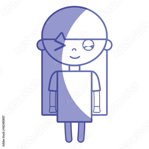 silhouette tender girl child with pijama and hairstyle