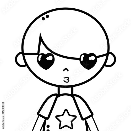 line tender boy child with pijama and hairstyle