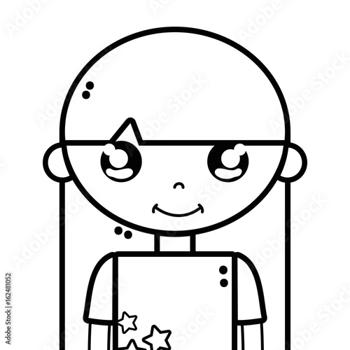 line tender girl child with pijama and hairstyle