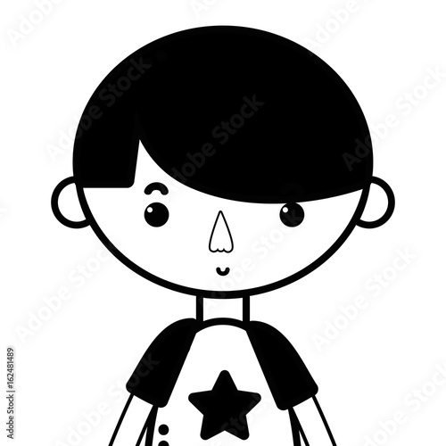contour tender boy child with pijama and hairstyle