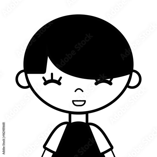 contour tender boy child with pijama and hairstyle
