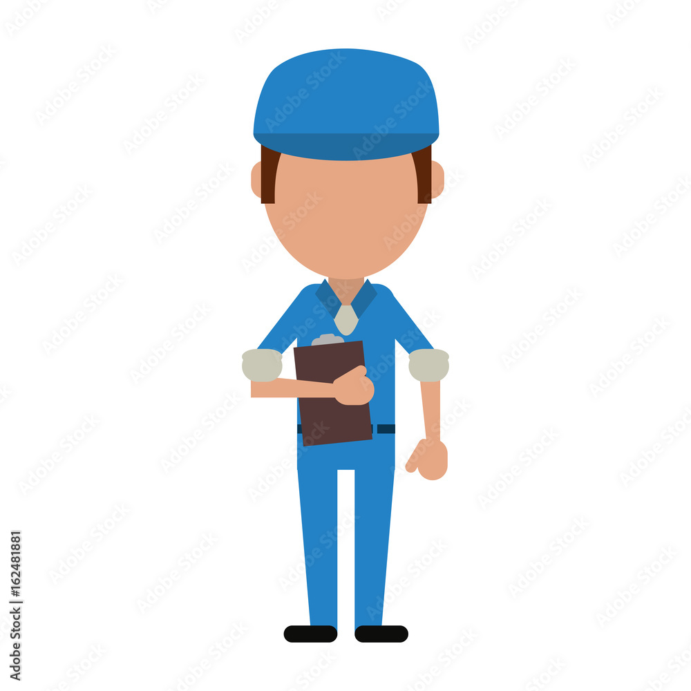 mailman or delivery guy with clipboard avatar icon image mailman or delivery guy with clipboard avatar icon image