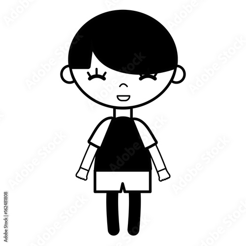 contour tender boy child with pijama and hairstyle