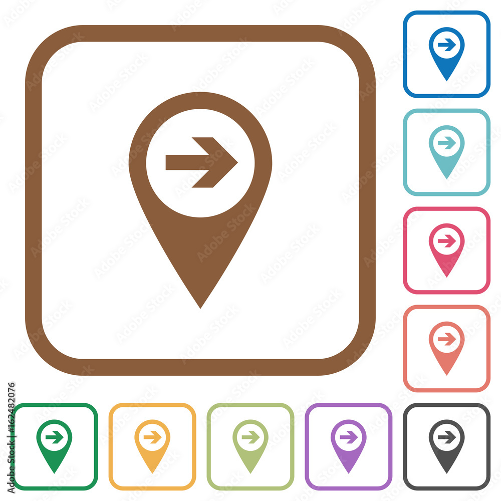 Next target GPS map location simple icons Next target GPS map location simple icons