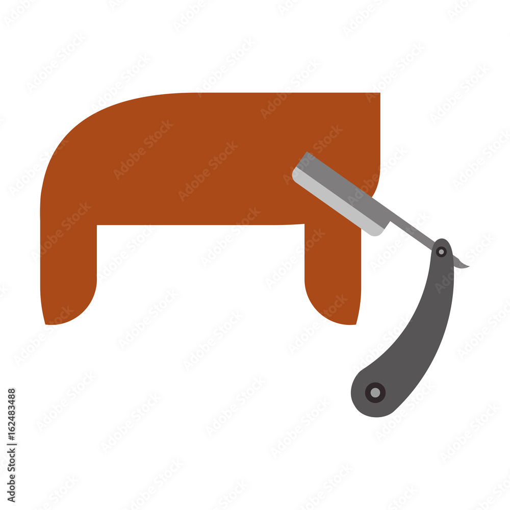 razor blade with male hair style vector illustration design