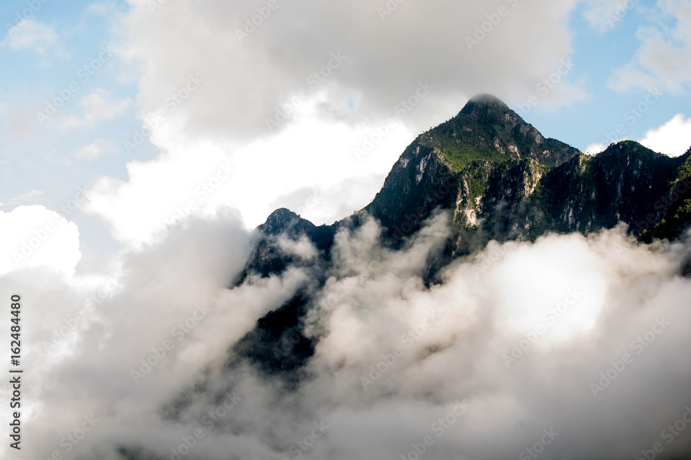 Clouds and mountains
