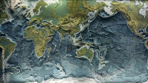 Obraz na płótnie 3d model ulgi świat