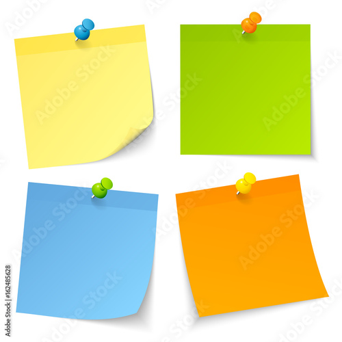 Colored Sticknotes Colored Pins Mix