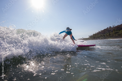  Kids learning to surf at a surf school in Santa Teresa, Costa Rica © Colin