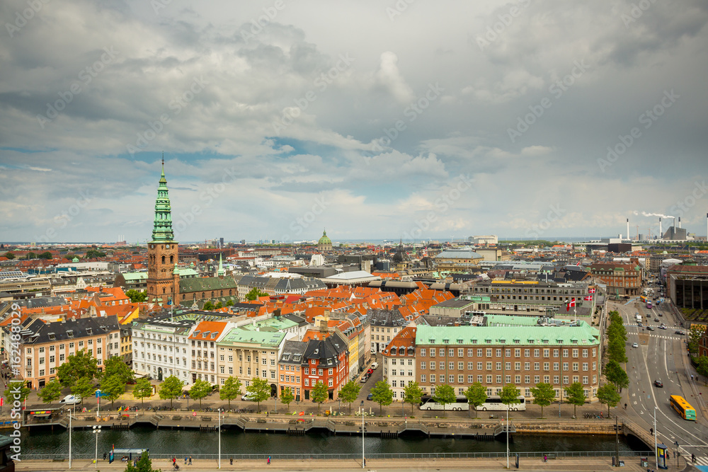 Copenhagen aerial view skyline
