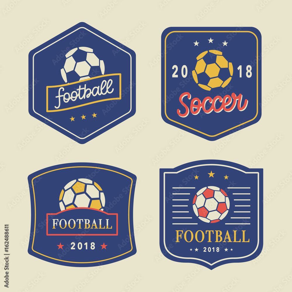 Fototapeta premium Vector Football Logo Template Set