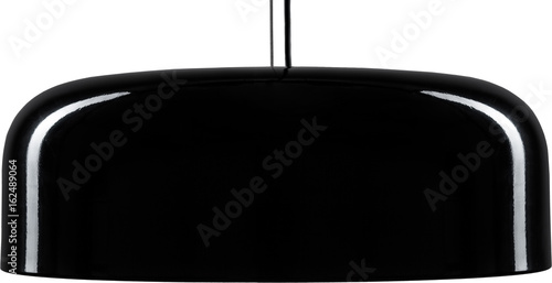 Black glossy hanging Lamp. lamp isolated on white. photo