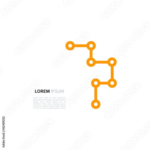 Network connection minimal design line and dot