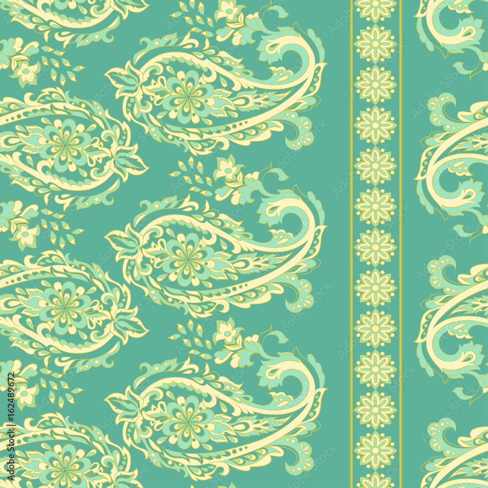 paisley seamless pattern. asian style vector background
