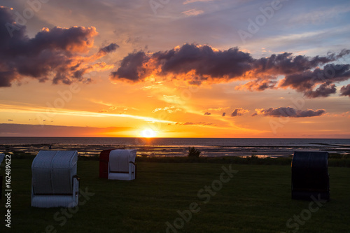 Sonnenuntergang Nordsee Friedrichskoog photo