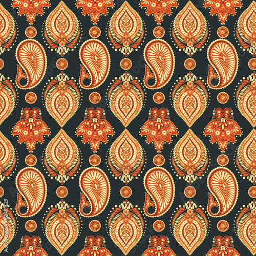 paisley seamless pattern. asian style vector background