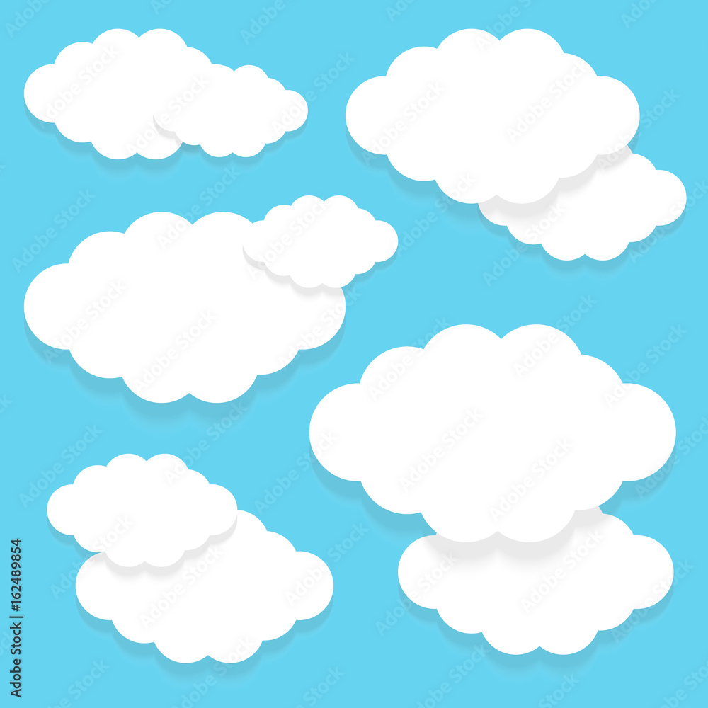 Image of white clouds on a blue background
