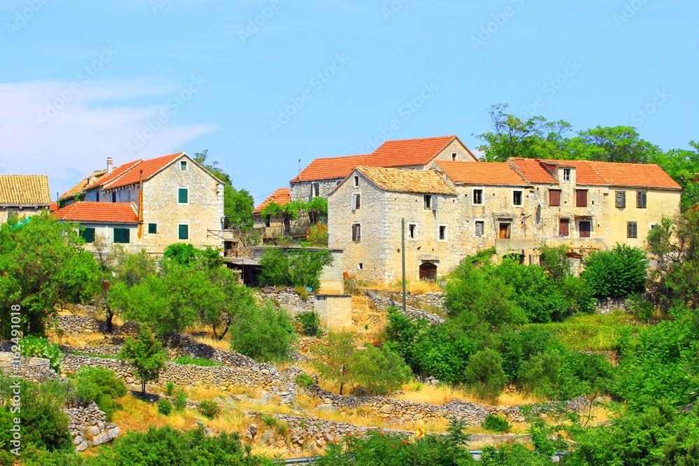 Old stone houses on Island Hvar, Croatia