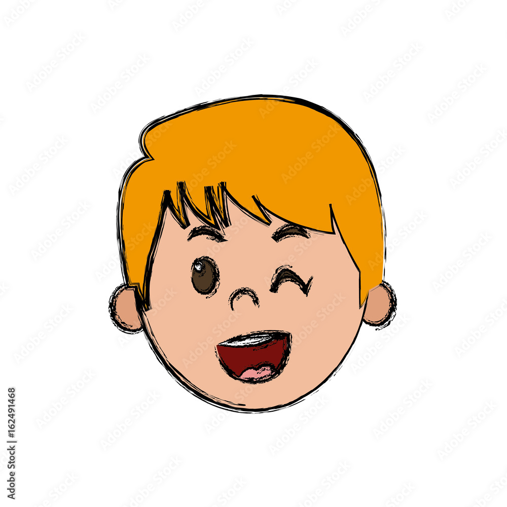 cute young boy kid smile character school child
