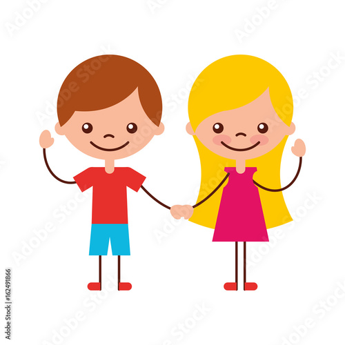 cute kids characters icon vector illustration design