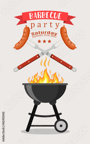 Bbq or barbecue party invitation