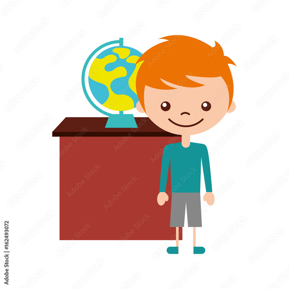 cute boy with planet earth character icon vector illustration design cute boy with planet earth character icon vector illustration design